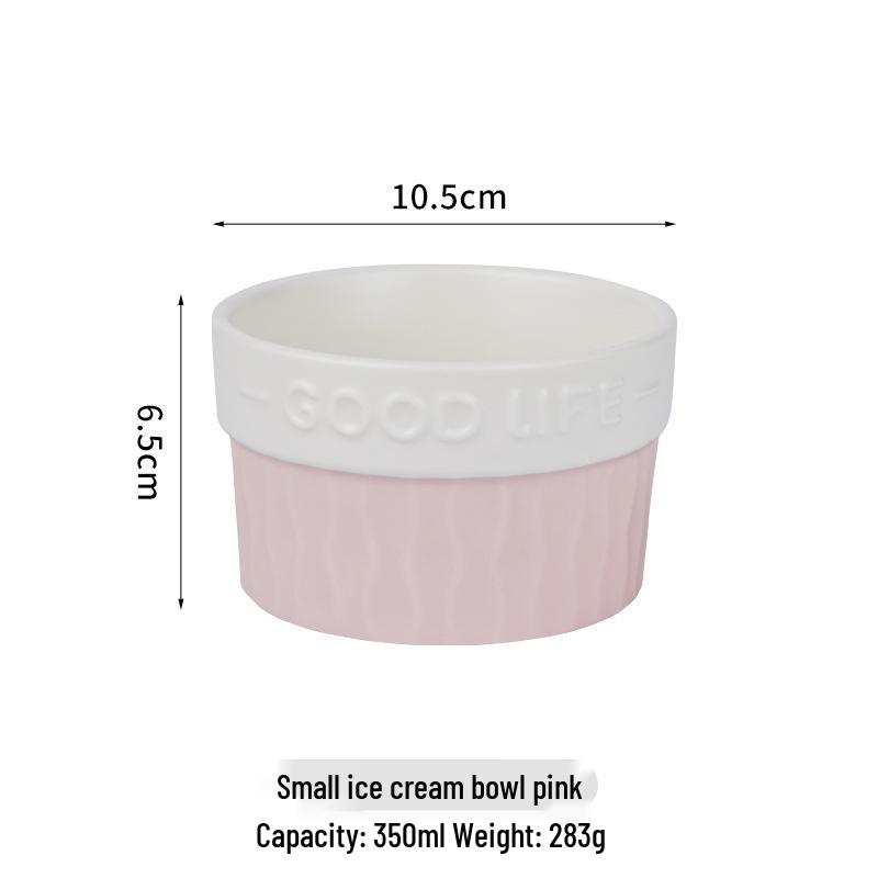Nordic Style Ceramic Dessert & Cereal Bowl - Cute Yogurt, Fruit, Breakfast, or Steamed Egg Bowl for Home