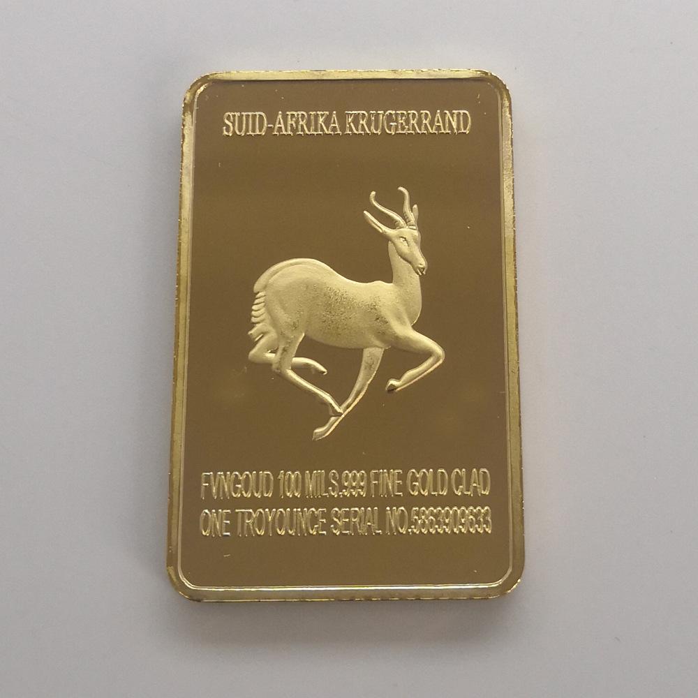 South African National Treasure, Lion Commemorative Coin, Gold-plated Block, Coin, Gold Coin, Square Commemorative Block, Elk Coin, Metal Mirror Block