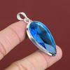 Faceted Swiss Blue Topaz Pendant Gemstone Pendant Handmade Jewelry 925 Sterling Silver Pendant Dainty Pendant Gift For Dad Statement Jewelry