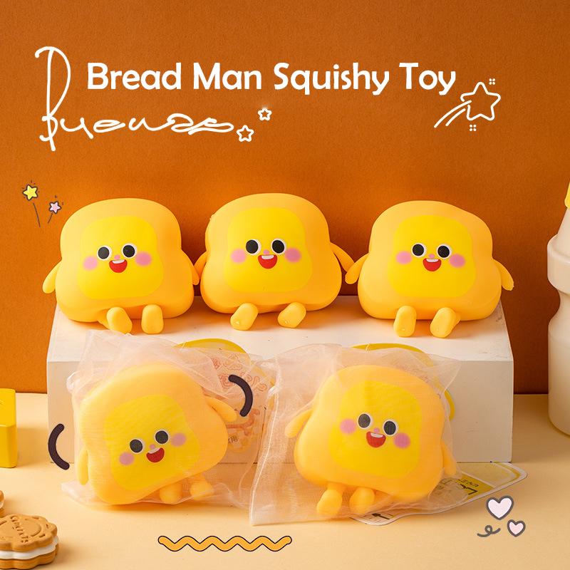 Cute Cartoon Toast Bread Squeezy Toy Soft Stress Relief Toys Simulation Bread Slow Rebound Sensory Toys Creative Gifts