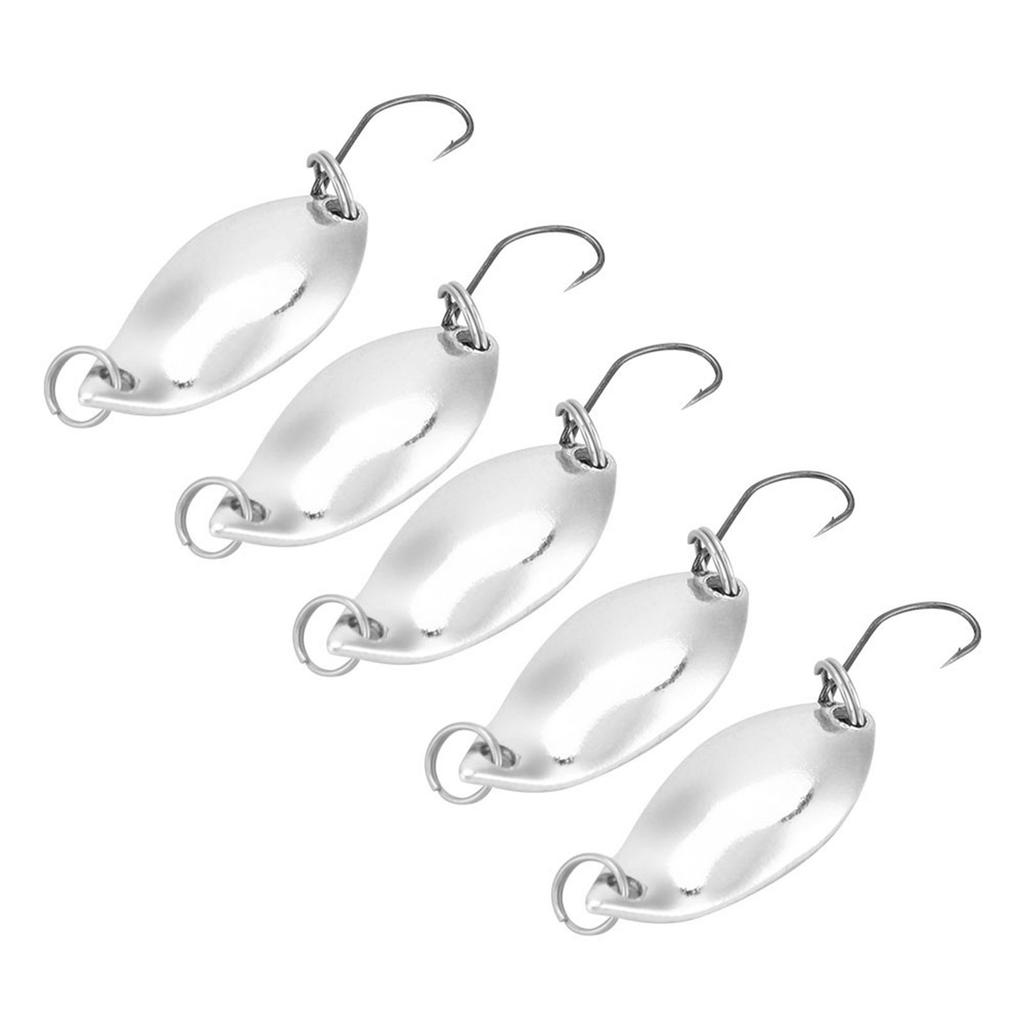 10pcs lot Fishing Lures Wobbler Baits SpoOn style Artificial Metal Baits Hook (Silver, 2.5g)