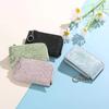 1Pcs Ladies Zip Coin Purse with Key Ring Embossed Design Multi Card Slots Large Capacity Wallet Fashion Accessories