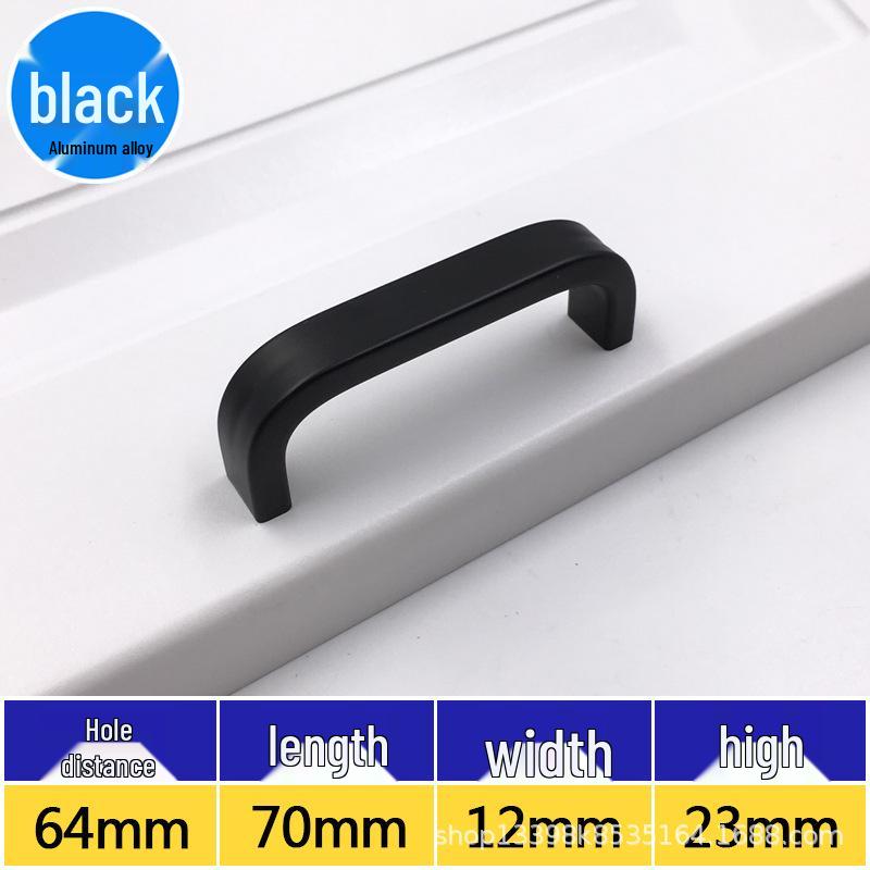 Black Space Aluminum Alloy Solid Wardrobe and Drawer Handle