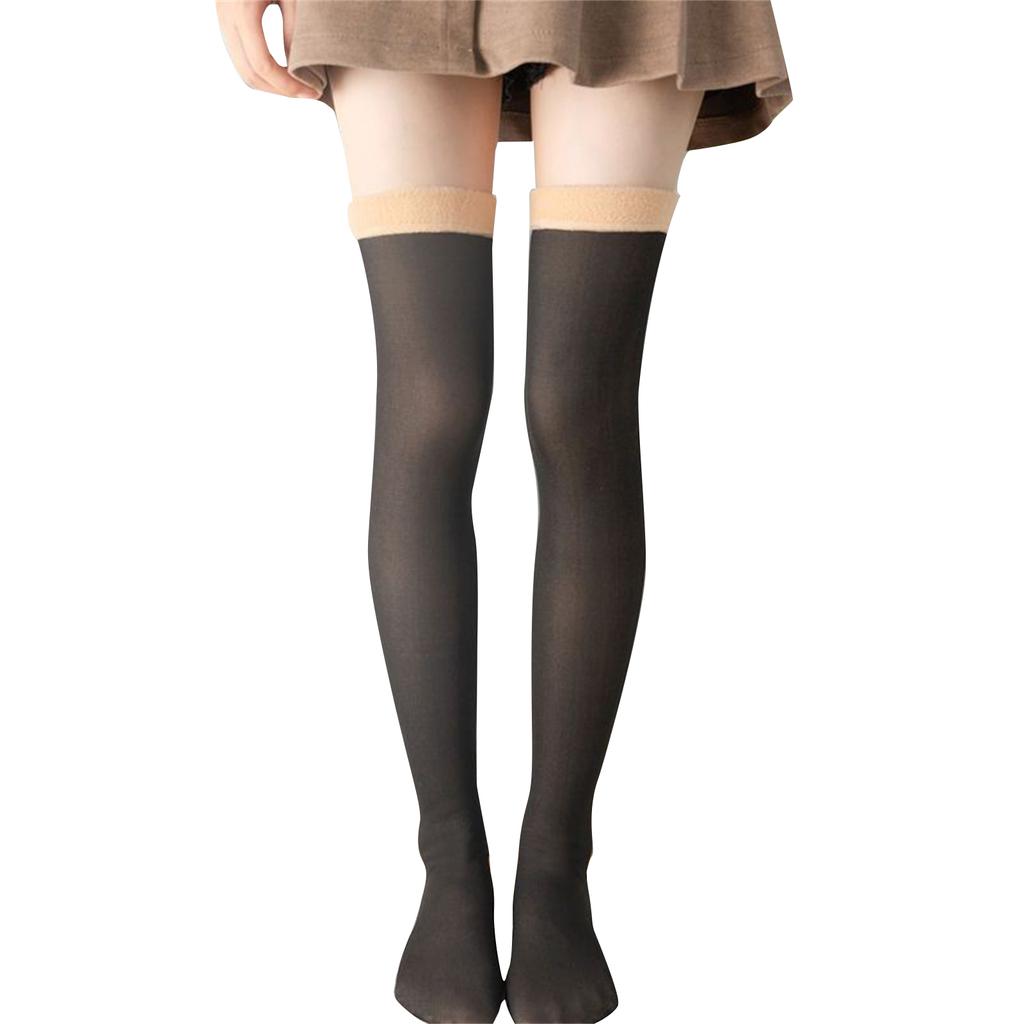 Stretchy Long Stockings for Women Fleece Lined Thermal Socks Warm Thigh High Socks Knee High Socks Winter Calf Socks