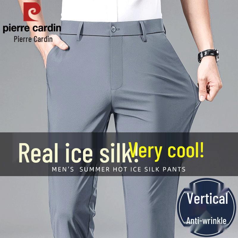Pierre Cardin Men s Ice Silk Business Casual Straight Pants 36
