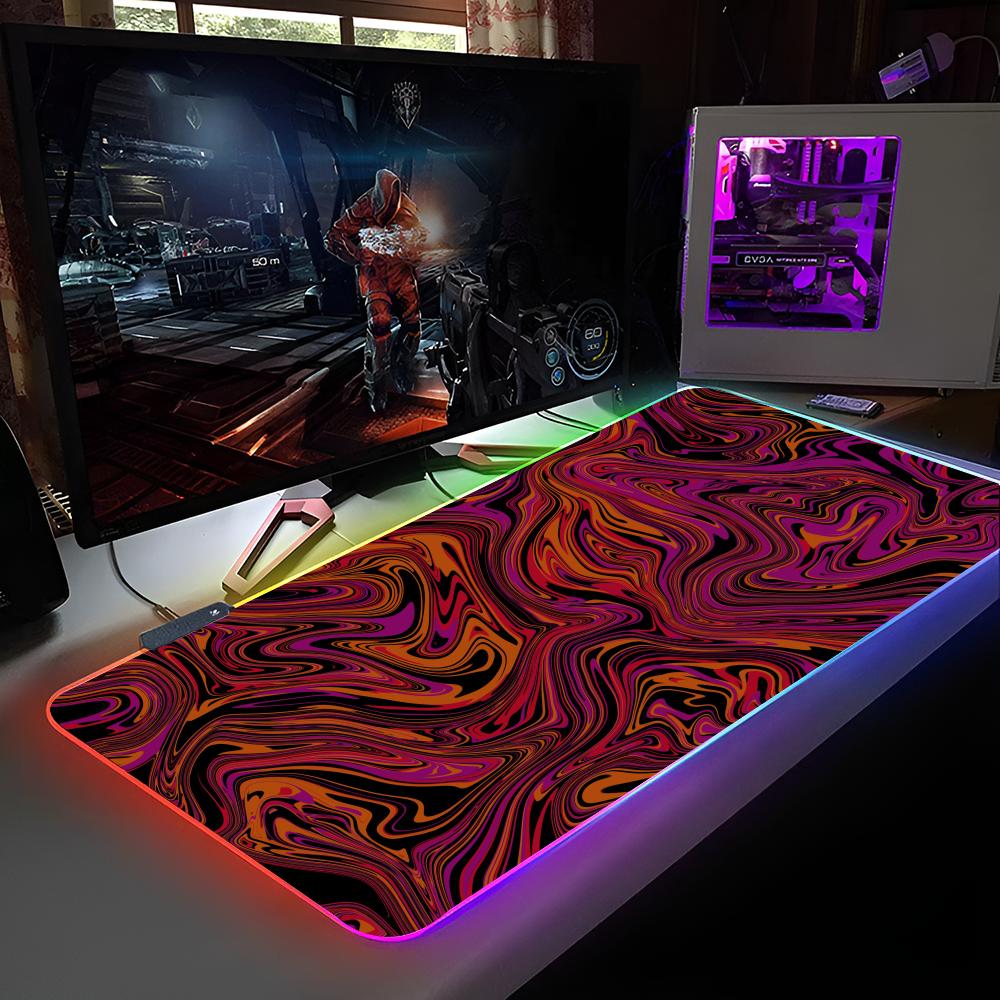 

Strata Liquid Art Mouse Pad RGB Backlit Mouse Pad Laptop Mouse Pad Laptop Gamer Computer Desk Gaming Accessories RGB600x300x3mm