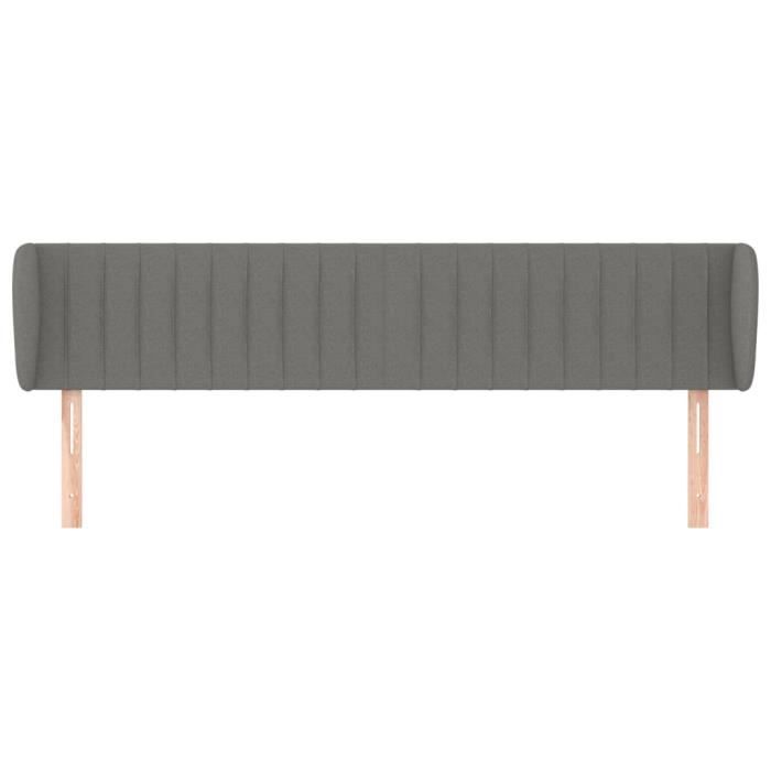 VidaXL Tête de lit avec oreilles Gris foncé 183x23x78-88 cm Tissu3117397