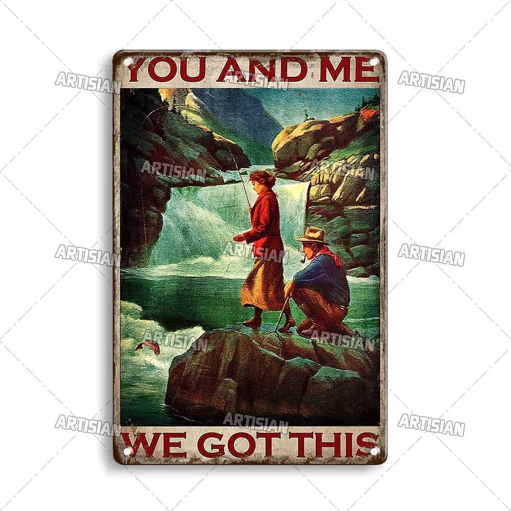 Boy Who Loved Fishing Metal Sign, Gift for Fisherman 20x30cm