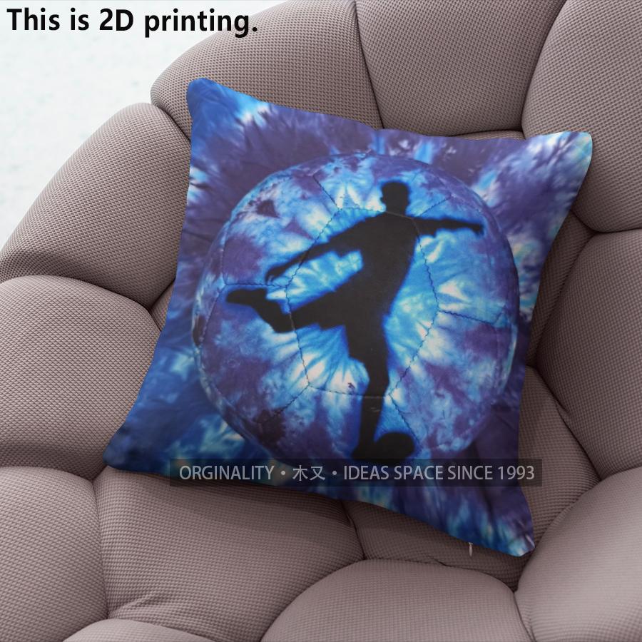 Tie Dye Soccer Player Sport Throw Pillow Covers Pattern Cushion Cover Suitable for Sofa Bedroom Car Pillow Cover