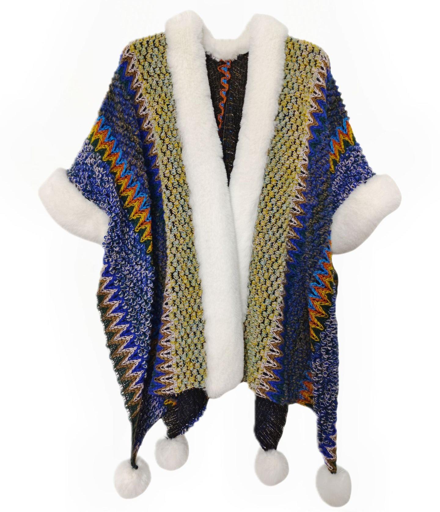 

Этническая шаль с меховым воротником и кистями - Женская теплая дорожная накидка-шарф-одеяло Лицзян Юньнань