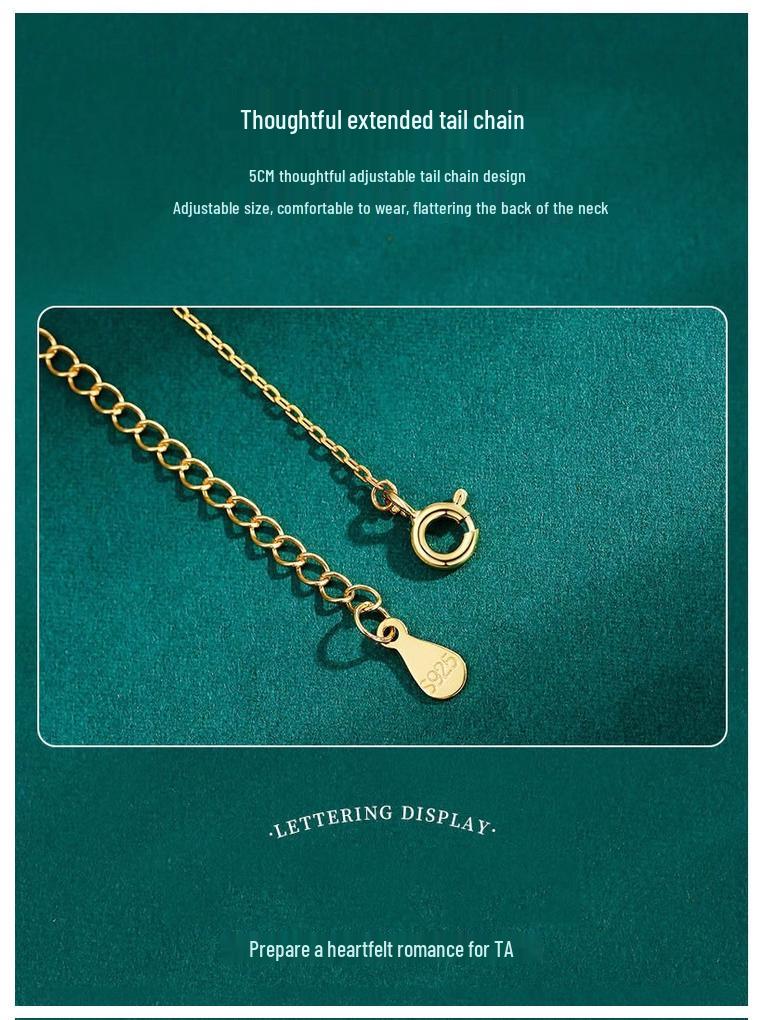 Moon Rabbit S925 Silver Jade Necklace - Elegant Clavicle Chain Gift for Women