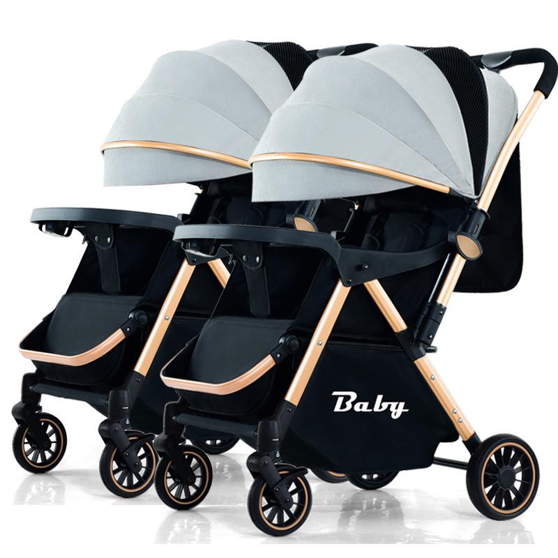 Lekki Wózek Bliźniaczy: Składane, Opcja siedzenia i leżenia dla dzieci