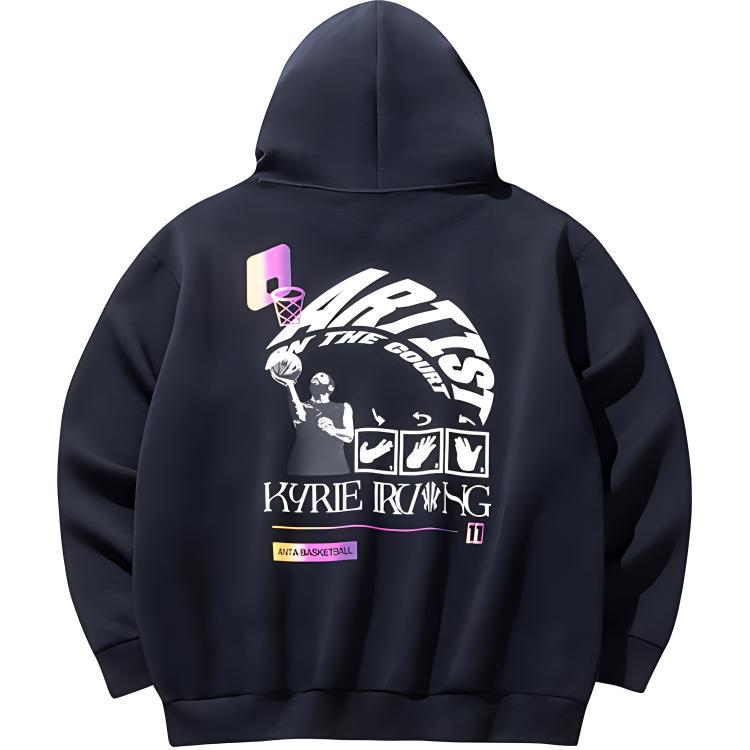 Anta Basketball Series Printed Hoodie Unisex Hoodies Black 172431706-4