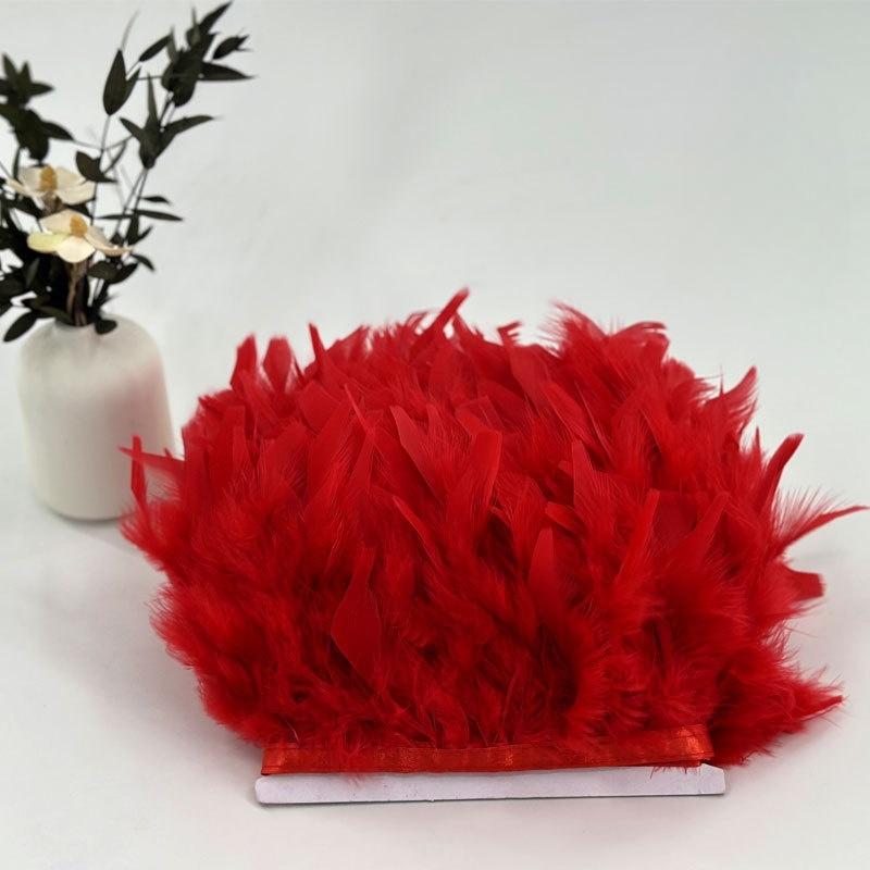 10-15cm Coffee Turkey Feather Trim Feathers Fringe Ribbon DIY Sewing Clothing Handwork Wedding Dress Crafts Party Decorations