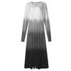 Women's And Winter Casual Fashion V-neck Long Sleeve Print Long Dress