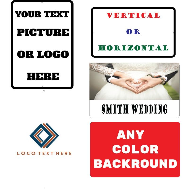 Personalized Aluminum Sign, Custom Text Logo Metal Wall Decor Indoor Outdoor