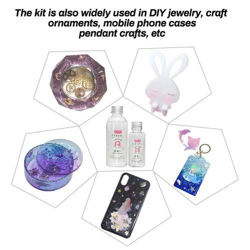 Przezroczysty zestaw kryształów z żywicy epoksydowej Idealny klej do biżuterii DIY Zabawki rzemieślnicze