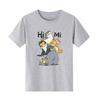 Cute cat HIMI cartoon print fashionable short sleeved round neck daily versatile Womens Tshirt suitable for all seasons