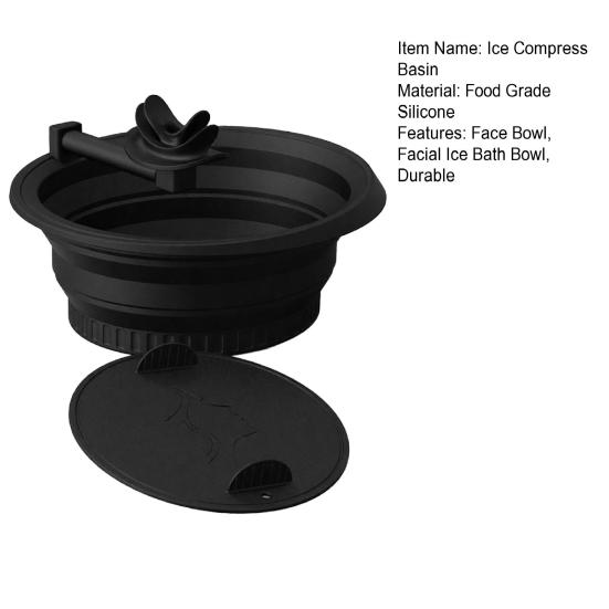 Bain de Glace pour le Visage, avec Design de Tuyau de Respiration, Silicone Pliable Outil Spa de Thérapie par le Froid pour Soin de la Peau, pour la Maison, le Voyage, le Camping