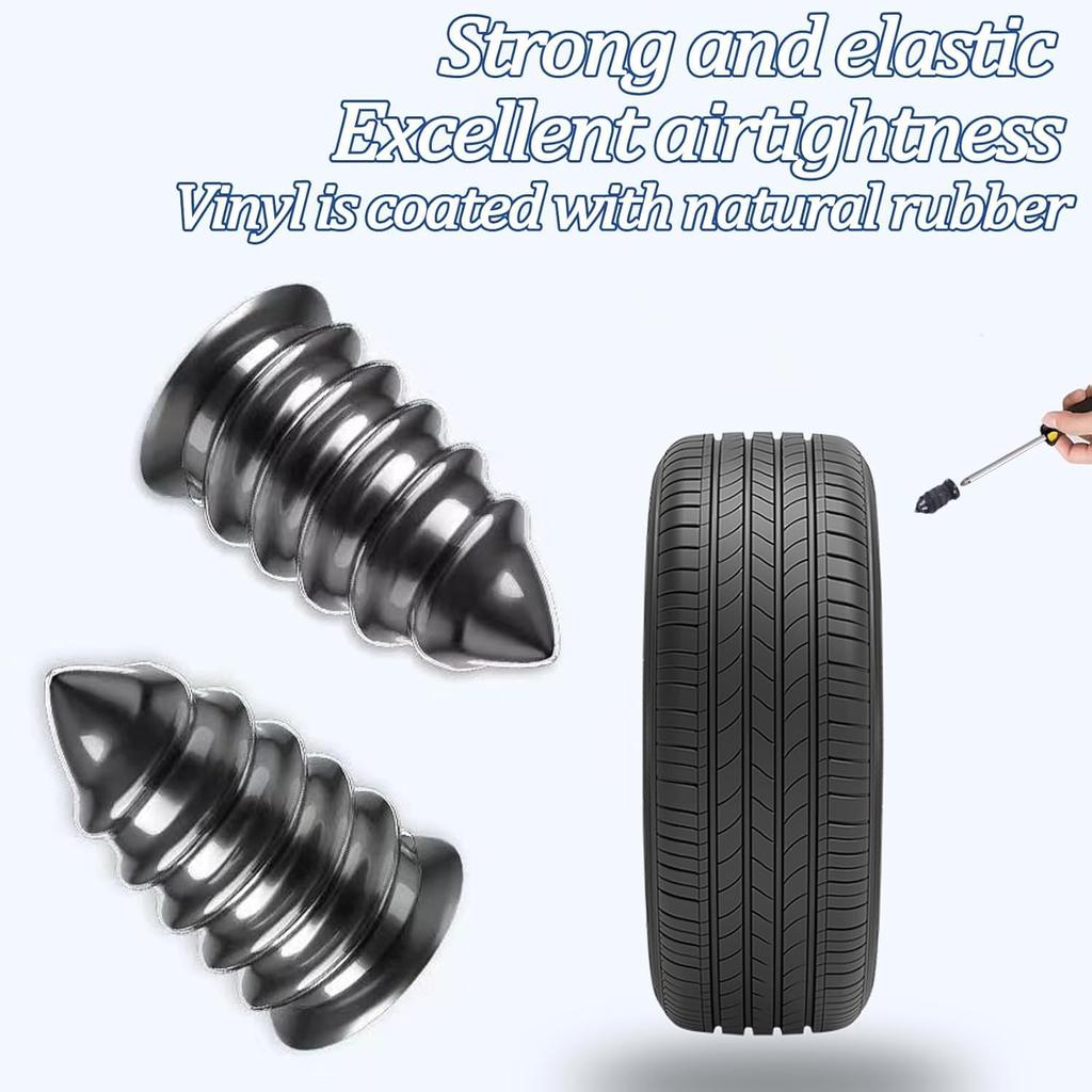 40 PCS Tire Repair Rubber Nails Kit With 2 Sizes, Tire Repair Kit – Fast Self-Service Tire Repair Tools, With Box And Screwdriver, Suitable For Car