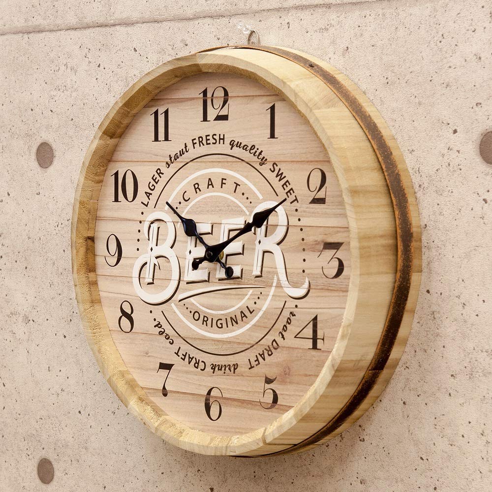 American Barrel Top Beer Barrel Wall American Vintage Wall American Goods 40cm Clock, Clock, Clock, Collectible, Goods, Retro, Antique, Style, Clock,
