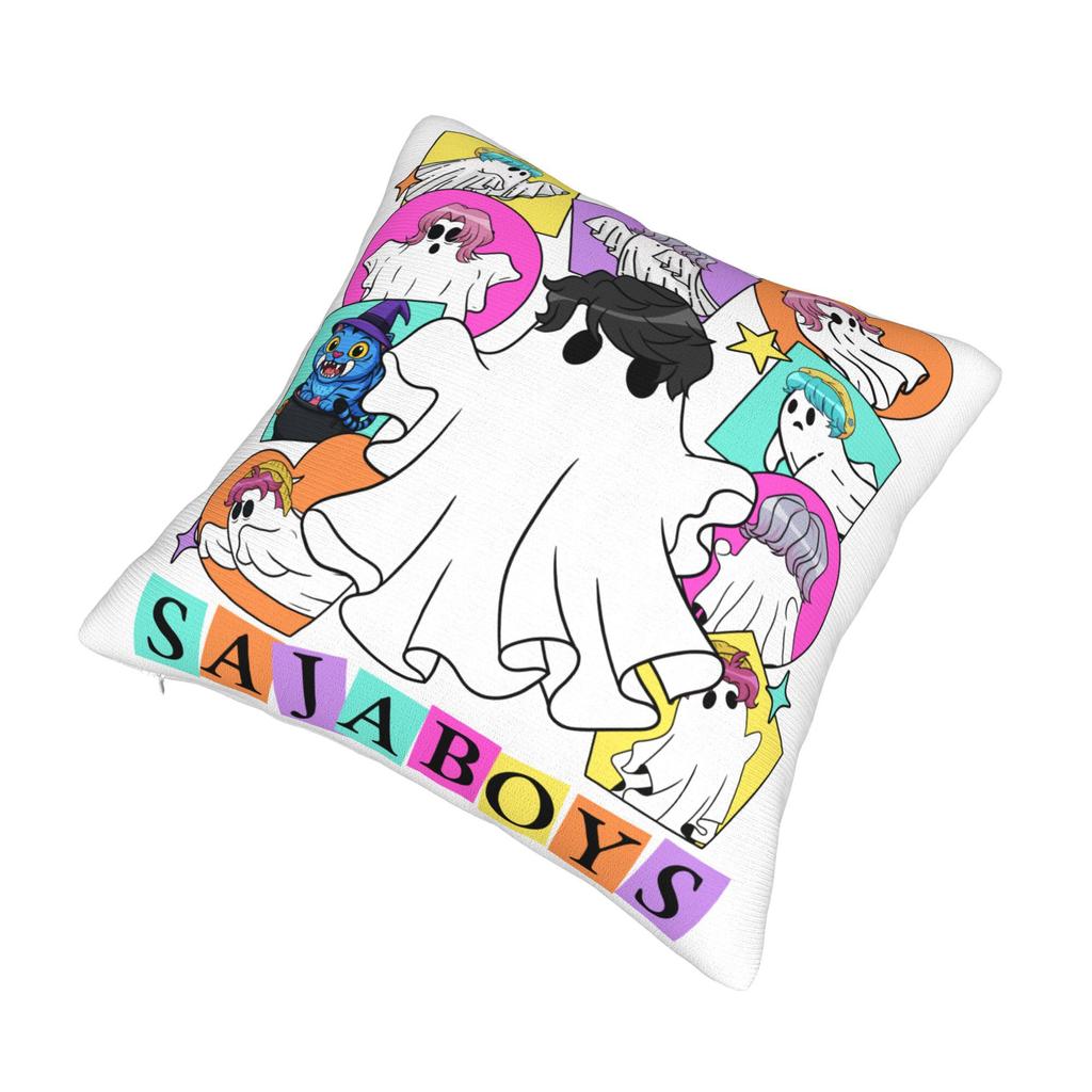 KPop Demon Hunters Halloween Saja Boys Pillowcase Printed Polyester Cushion Cover Decorative Throw Pillow Case Cover Home