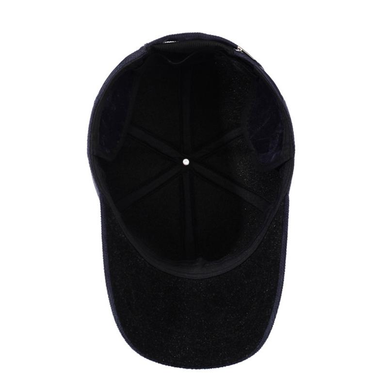 Men's Baseball Cap Winter Middle-Aged Outdoor Cold-Proof Thick Warm Ear Protection Sports Cap