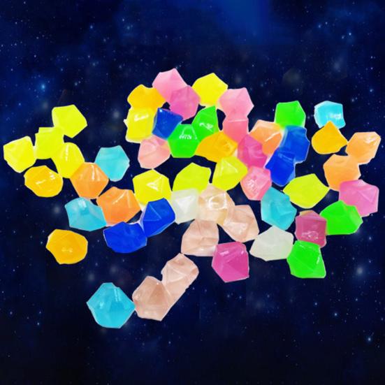 100Pcs Decorative Pebbles Colorful Glow in Dark Aquarium Landscaping 14mm Luminous Courtyard Paving Natural Crystals Rocks Garden Decoration