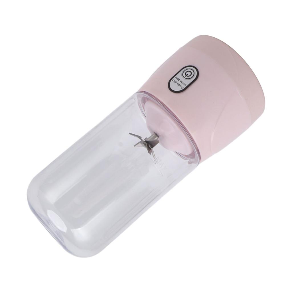 Portable Blender USB Rechargeable 6 Blades Mini Juicer Cup Fruit Squeezer for Travel Sports Kitchen 410ml Pink