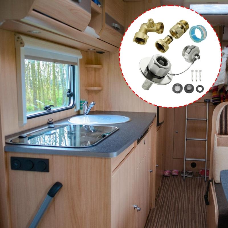 Universal RVs Water Tank Replacement Filler Kit Rustproof Stainless Steel Water Inlet Set For Campers Trailers