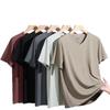 Mercerized Modal V-Neck High-End Short-Sleeve T-Shirt Summer Base Layer Top Thin