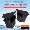 For Tesla Model Y Juniper 2025 2026 Launch Trunk Side Storage Box Boot Organizer Flocked TPE Mat Anti-dirty Travel Accessories