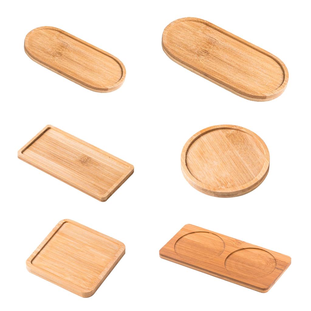 Rectangle Bamboo Wood Tray Bamboo Saucer Wood Serving Plate Dish Solid Bamboo Serving Tray Cup Coasters Display