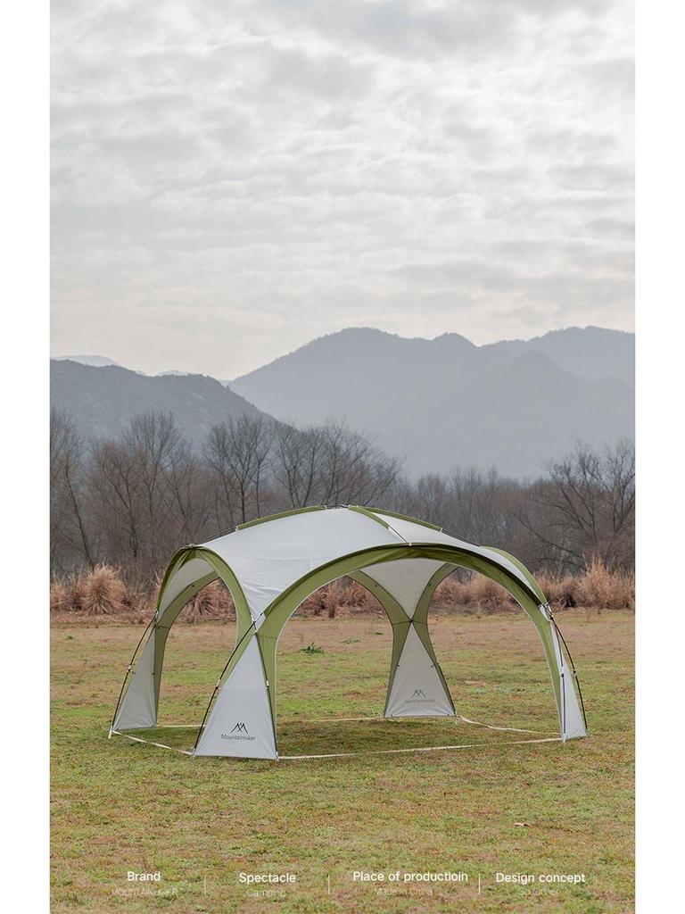 Namiot Kopułowy Górski: Duży namiot kempingowy zewnętrzny z osłoną przeciwsłoneczną i moskitierą na wycieczki samochodowe
