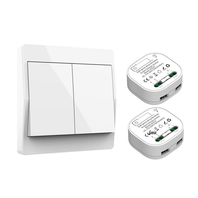 Bezdrátový vodotěsný nástěnný vypínač bez baterií se samogenerovanou energií a velkým dosahem