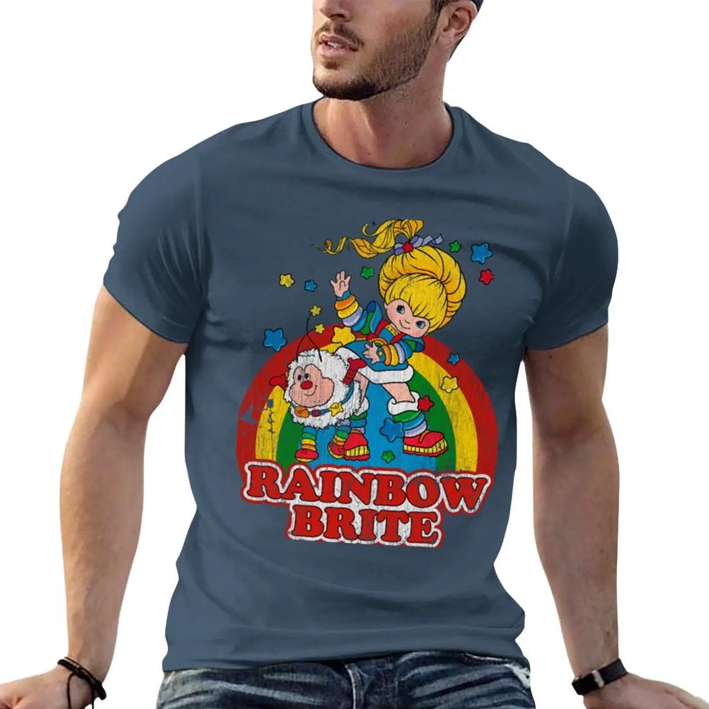 Oversized graphicswearDistressed Rainbow T-Shirt sports fan t-shirts oversized t shirt Short sleeve tee
