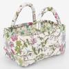 Floral Quilted Baskets with Handles Collapsible Floral Laundry Hamper Foldable Floral Organizer Bin for Household Kitchen