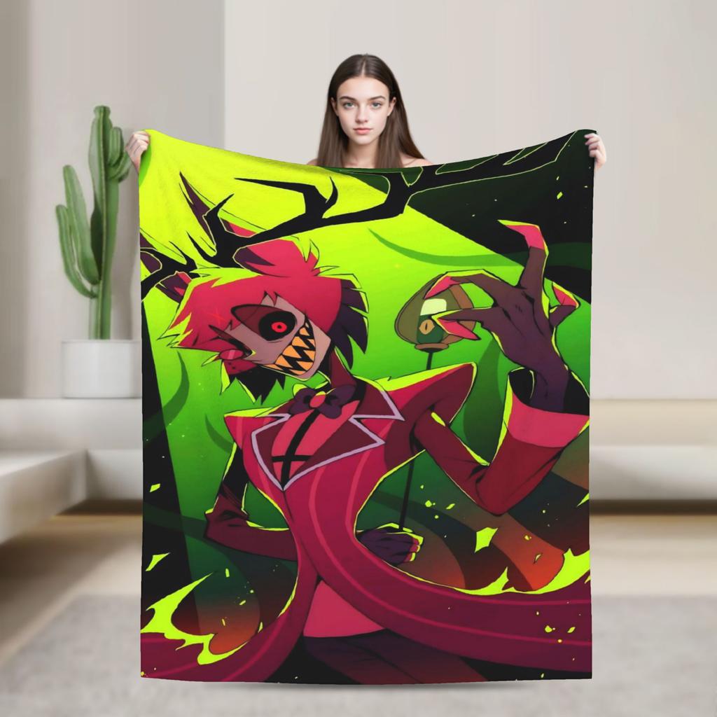 Cartoon H-Hazbin HotelS Flannel Blanket Winter  Warm Soft Bedding Throws for Child Home Decor Funny Bedspread Sofa Bed Cover