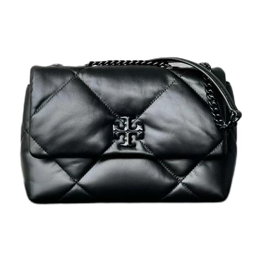 

Tory Burch Kira Logo Quilted Leather Crossbody Shoulder Bag Small Women Bags Black 170620-002 Basic Set (Bag+Dust Bag)
