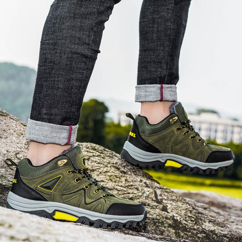 Winter Snow Boots Men High-top Warm Plush Durable Outdoor Ankle Boots Men Anti-slip Thick-soled Comfortable Hiking Shoes Men