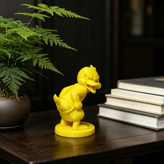 3D Printed Funny Duck Statue Cute Duck Wearing Pants Figurine Novelty Collectible Animal Ornaments for Office Desk Shelf Decor