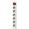 Silver Electronics-6 Outlet Power Strip with Switch Silver Electronics White 1.5 M