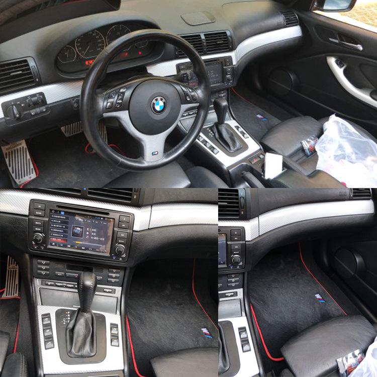 E46 3-Series Carbon Fiber Interior Console Stickers