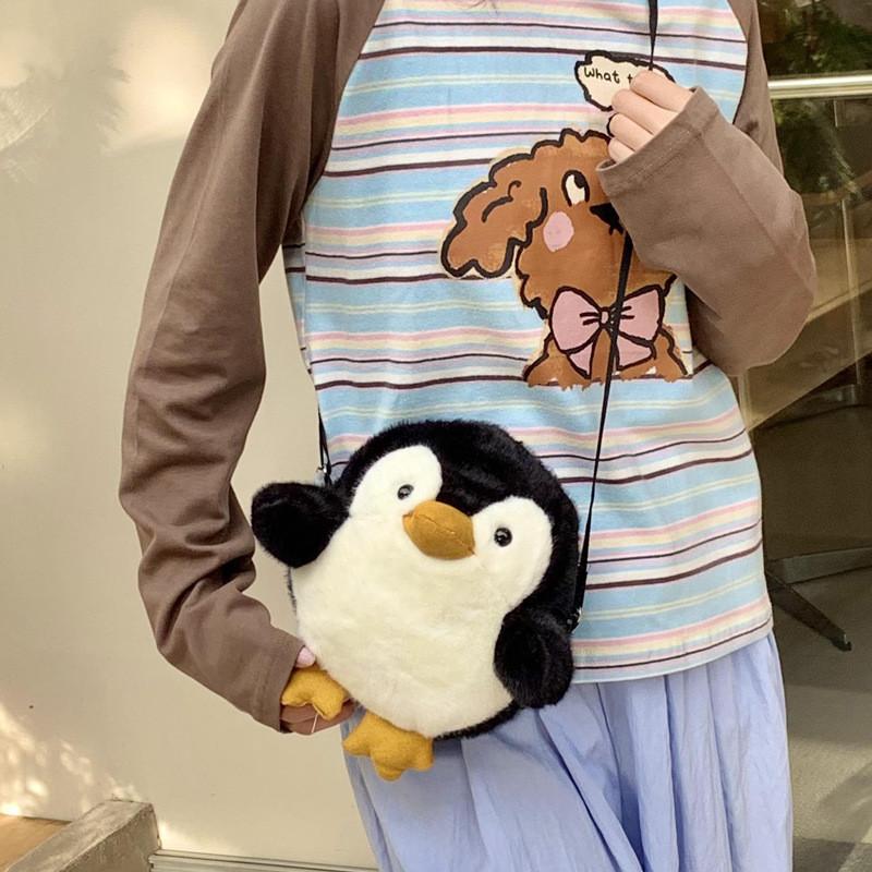 Shoulder Penguin Plush Bag Children Cartoon Crossbody Bag Outdoor Bag Storage