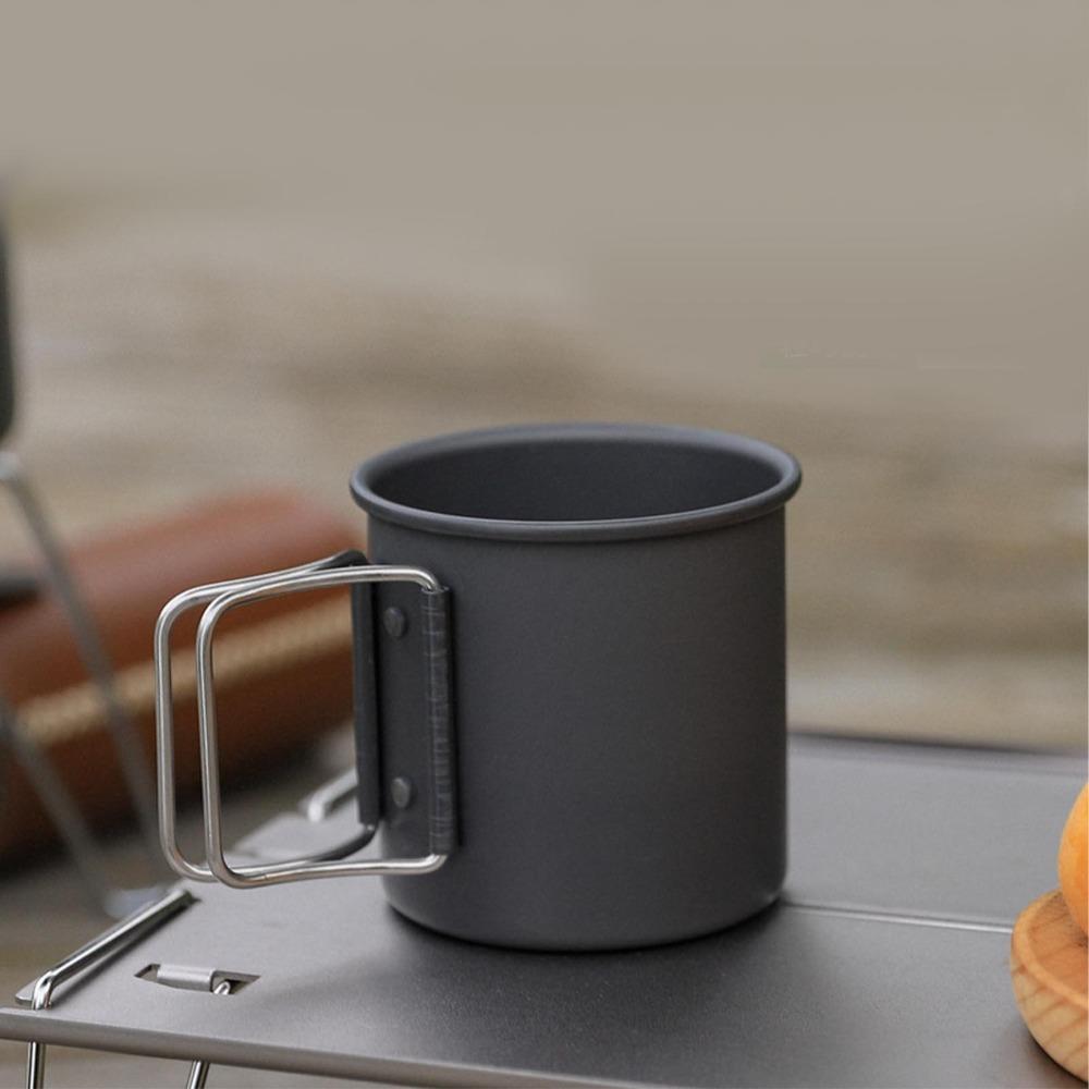 Multifunction Camping Mug Black Travel Cup Durable Portable Mug  Hiking Travel