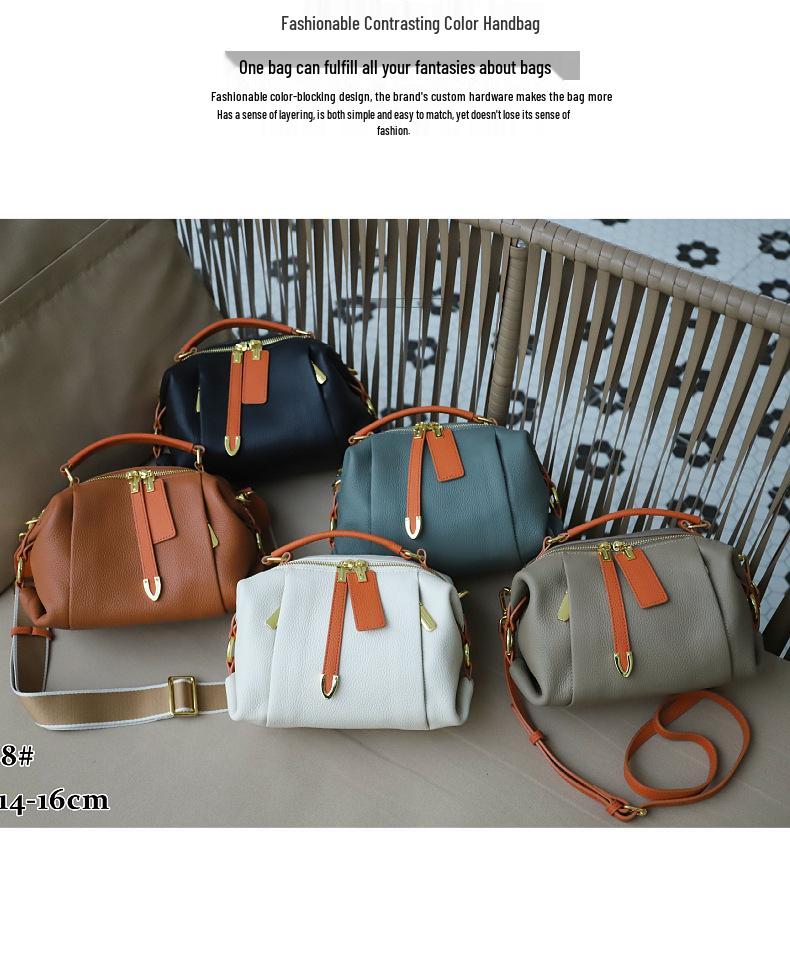 Genuine Leather Women's Versatile Crossbody Handbag