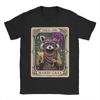 Unisex T-Shirts Feral Girl Mardi Gras Karneval Bunt Waschbär Einzigartig Baumwolle T-Shirts Kurzarm T-Shirt Rundhals Kleidung