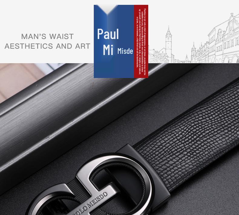 Paul Messder Men's High-End Genuine Leather Automatic Buckle Belt