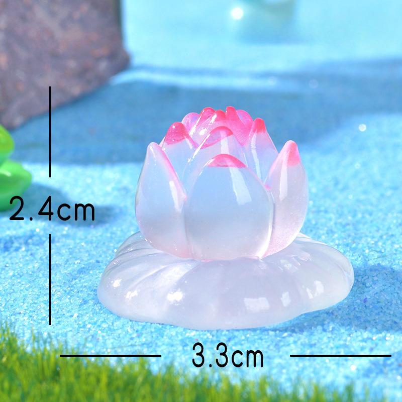 

Светящиеся цветочные бутоны Лотос Экологичный аквариум для рыб Аквариум Ландшафтное украшение Полимерные аксессуары и украшения красный