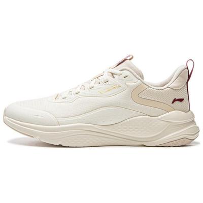 Li Ning Liuyun Cushioning, Wear Resistant Low Top Running Shoes Women's Beige AGLU090-2